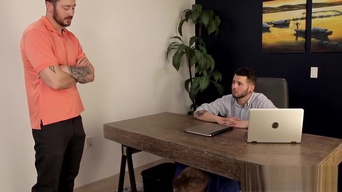 Office threeway bareback