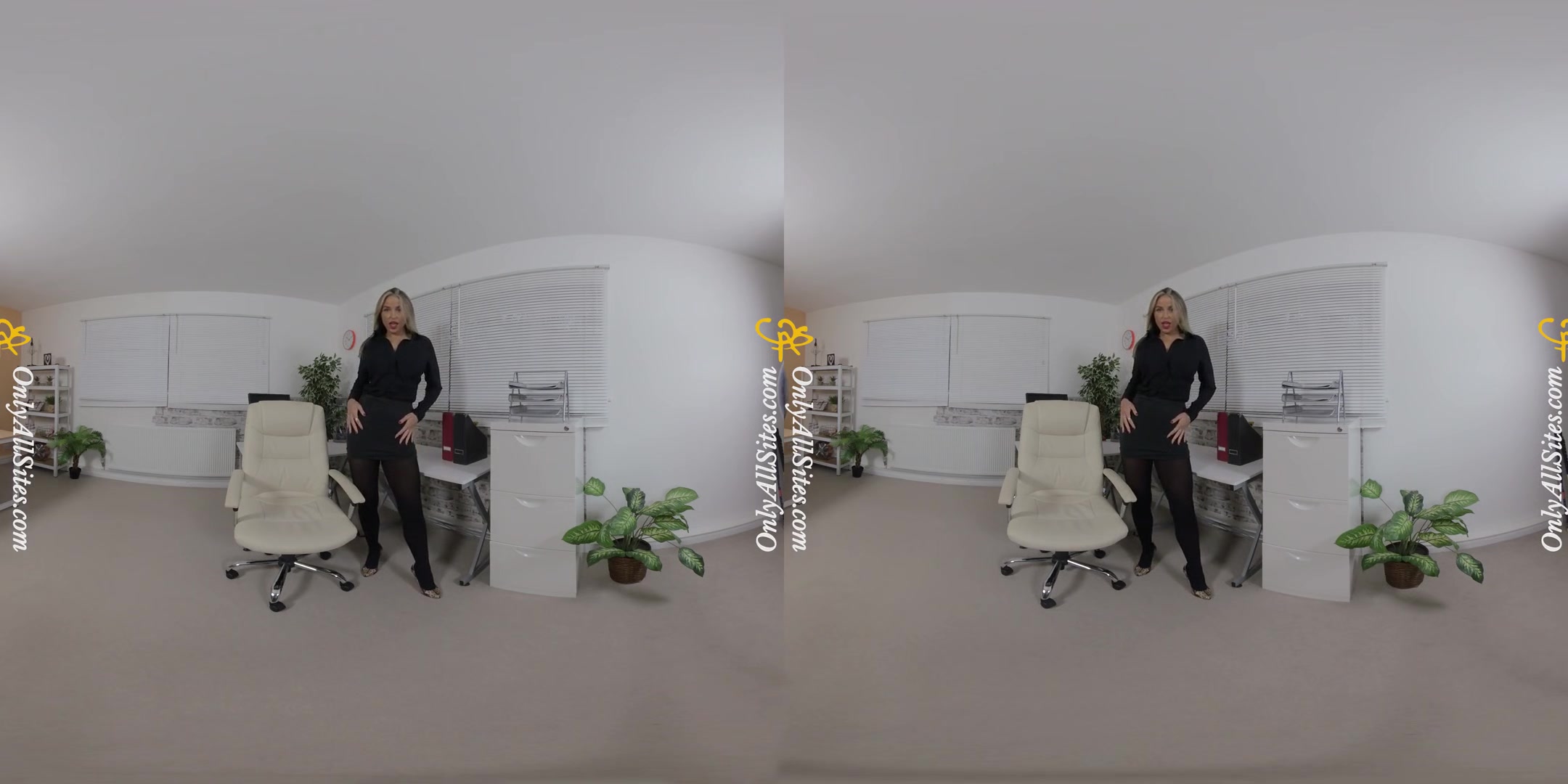Blondie Rose - Sexy Secretary; Red Hot Blonde in Red Lingerie Solo Striptease