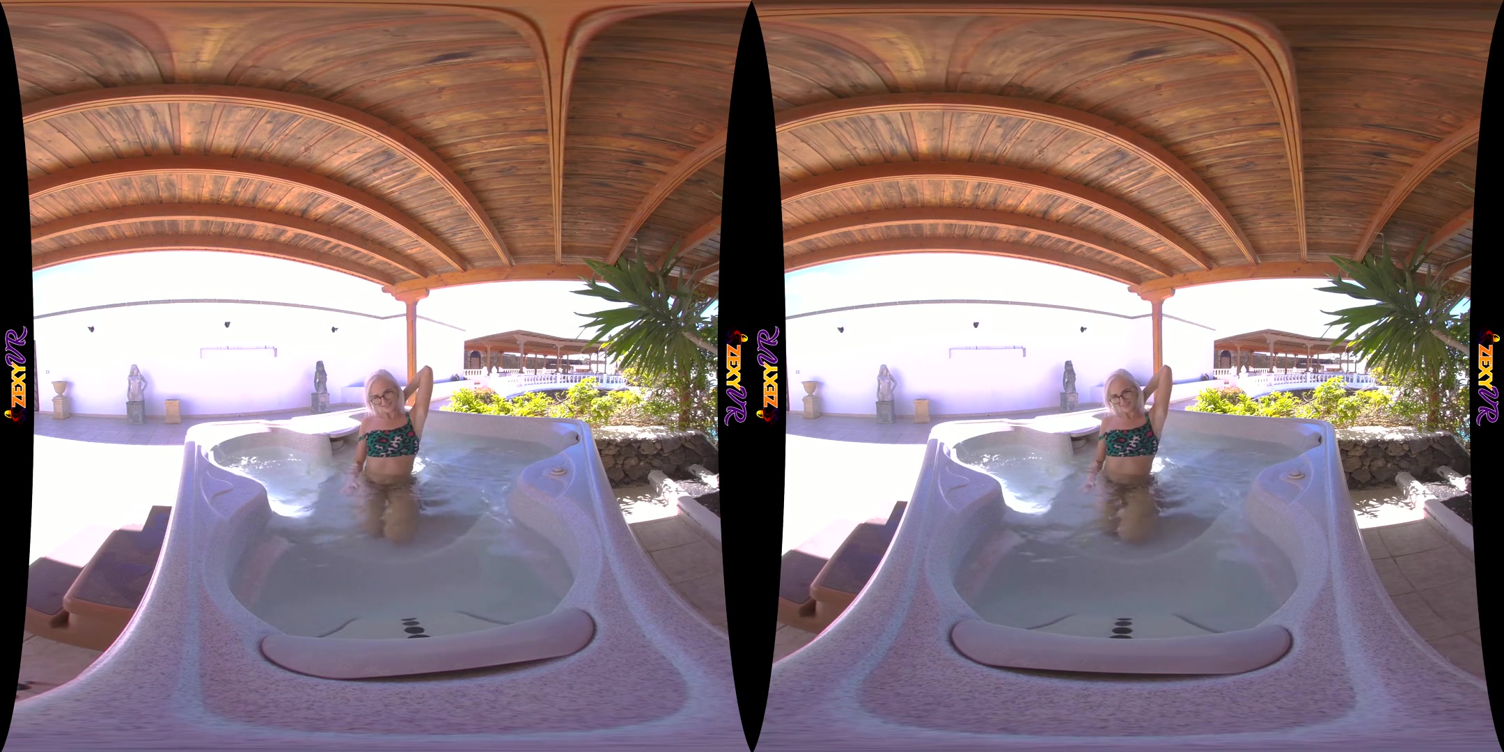 Tiny Temptations - Petite Blonde Topless Tease Flash Hot Tub