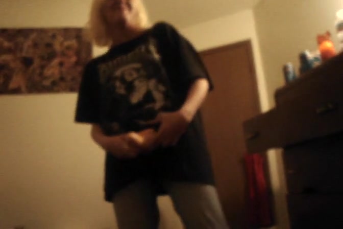 Kinky emo girlfriend fooling around with a strapon