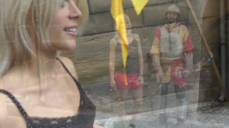 Wild public sex with horny blonde girl