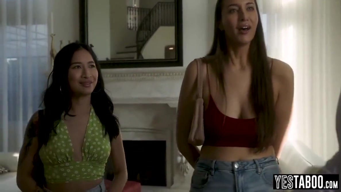 Celebirty Guide Has A Threesome With Two Busty Stepsisters With Bella Rolland And Avery Black
