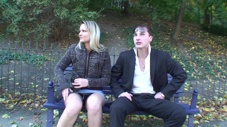 Outdoor sex scene with a blonde