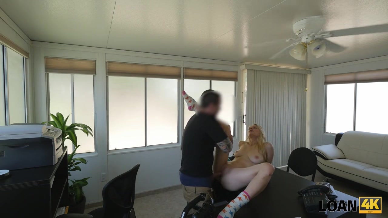 LOAN4K. Allie Rae tells she is a stripper so why loan agent gets horny