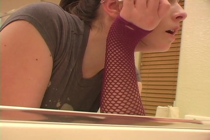 Kinky teen 18+ showing off in front of the mirror