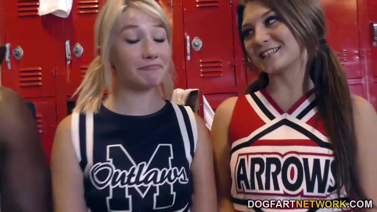Cheerleader Jojo Kiss and Zelda Morrison tries BBC