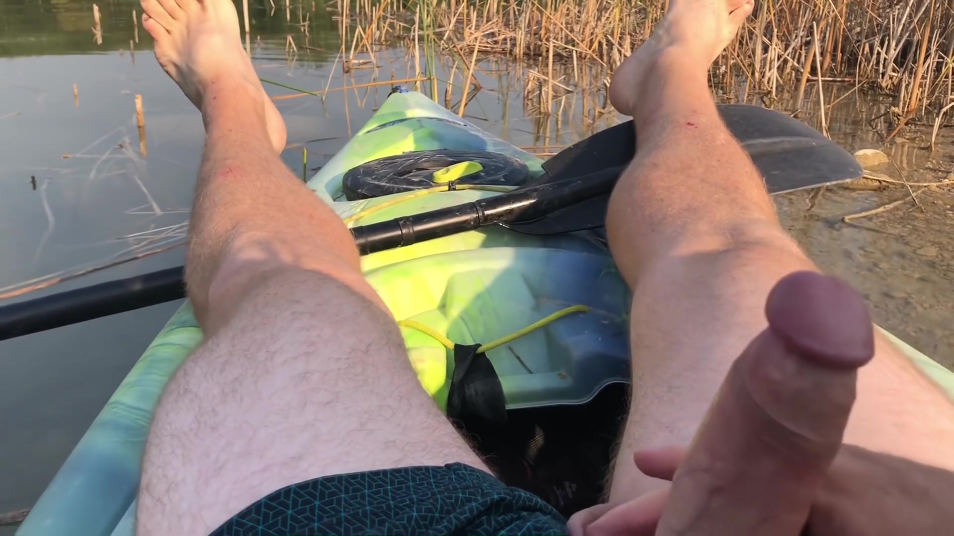 Risky Kayak Masturbation & Orgasm While Out On The Lake