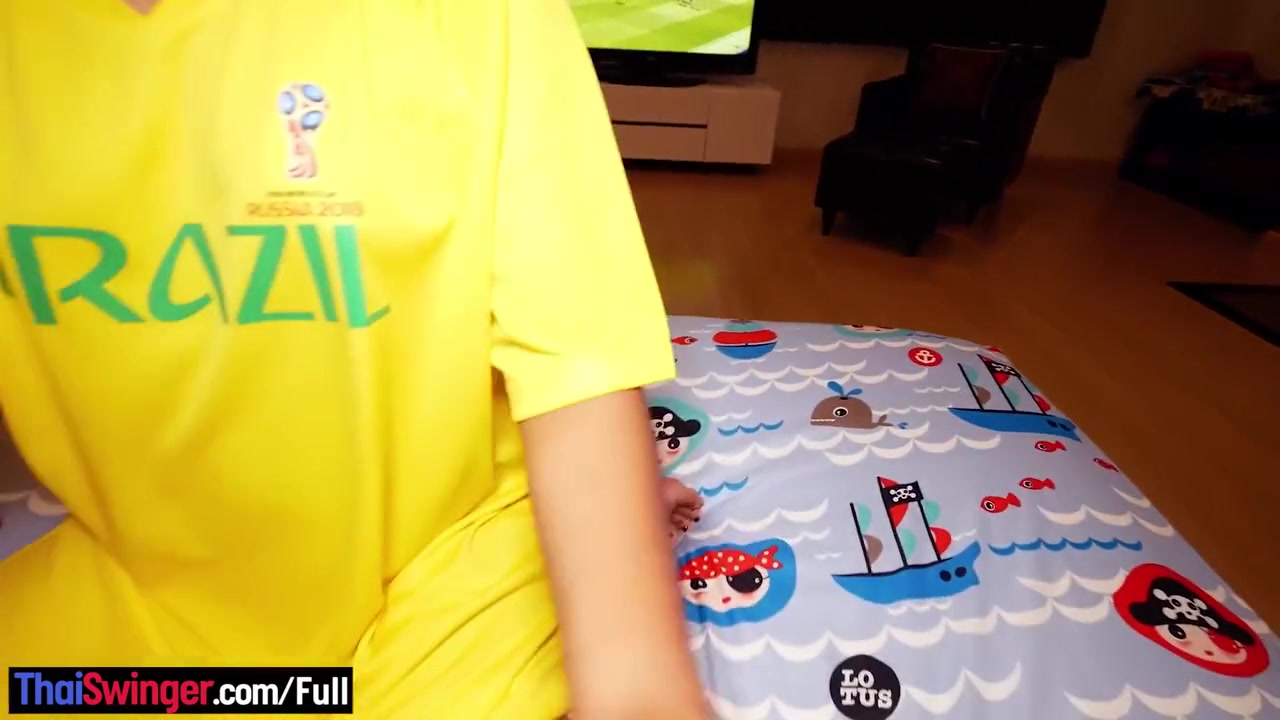 Watching The Soccer World Cup With This Super Cute Asian teen 18+ Hottie Who Was Horny