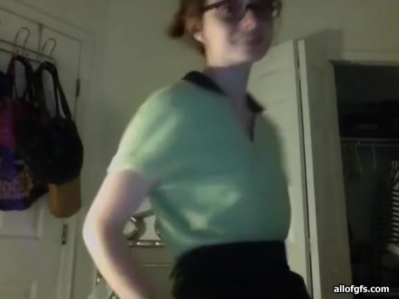 Our lovers nerdy working girl striptease