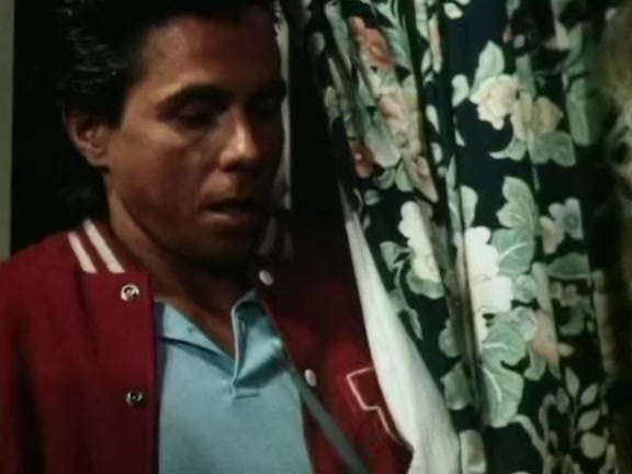 80's porn gal has wild sex with a sexy intruder