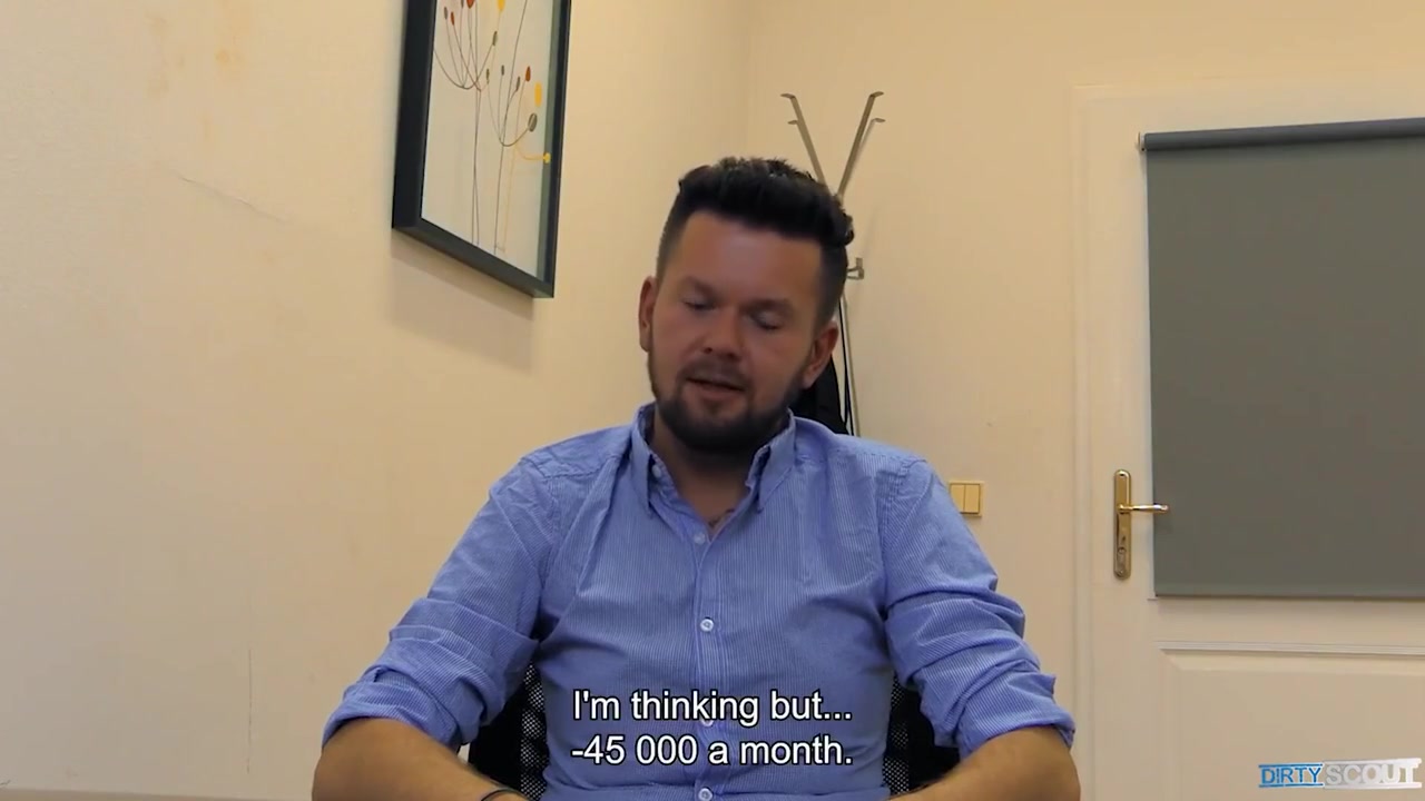 Sexy Man Rene Takes His Clothes Off & Unleashes The Sex Machine To Get That New Job
