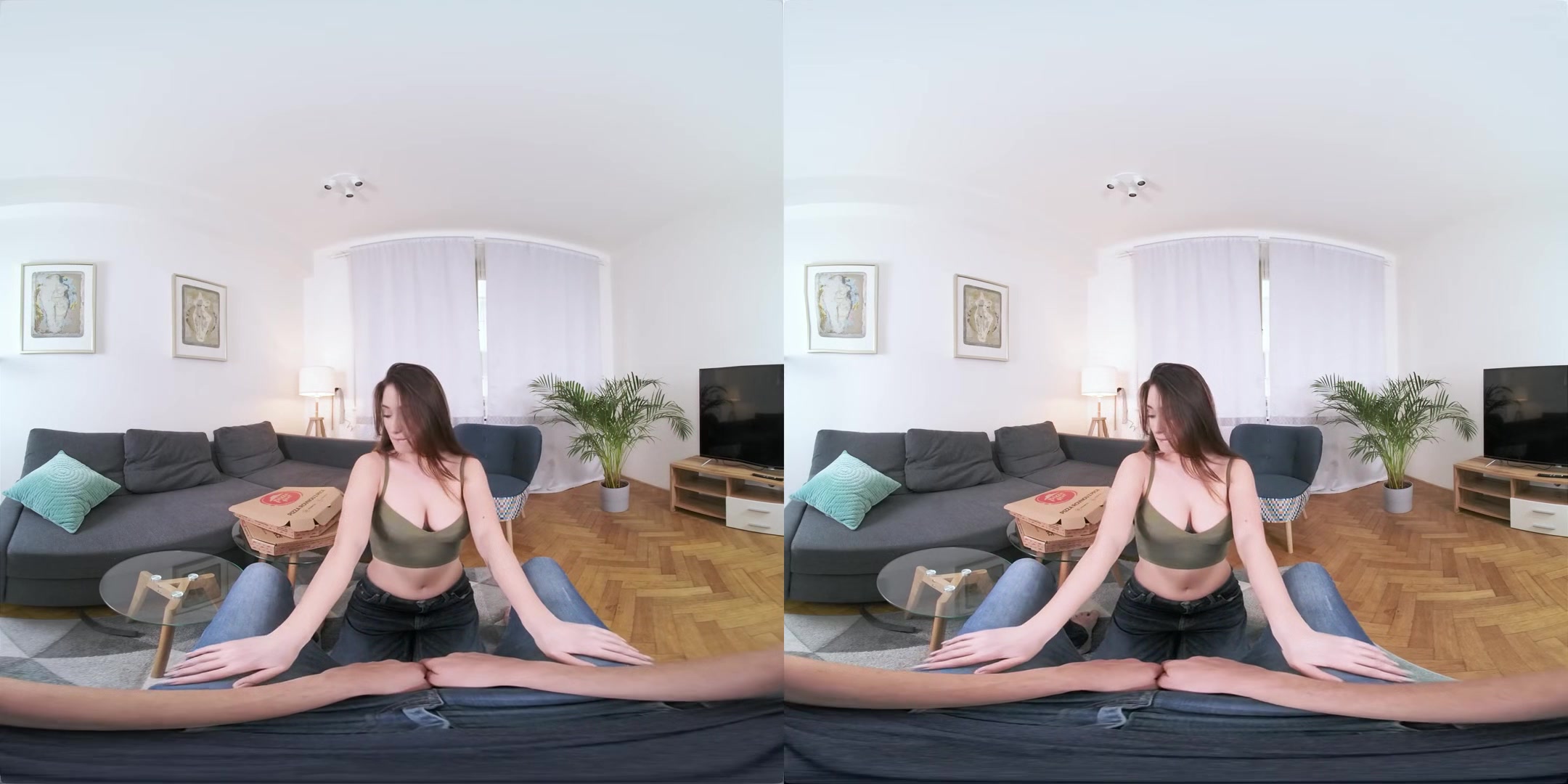 Hot Pizza - Busty Virtual Girlfriend Experience Blowjob and Sex HD VR