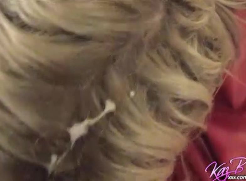 Kaz Bxxx blows big dick and gets semen on her blonde hair