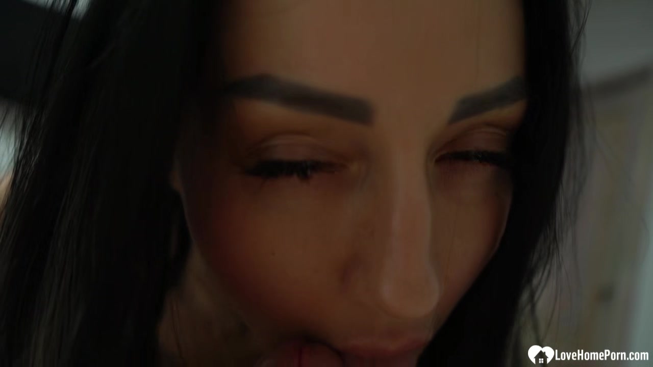 Taking off her clothes and sucking my dick