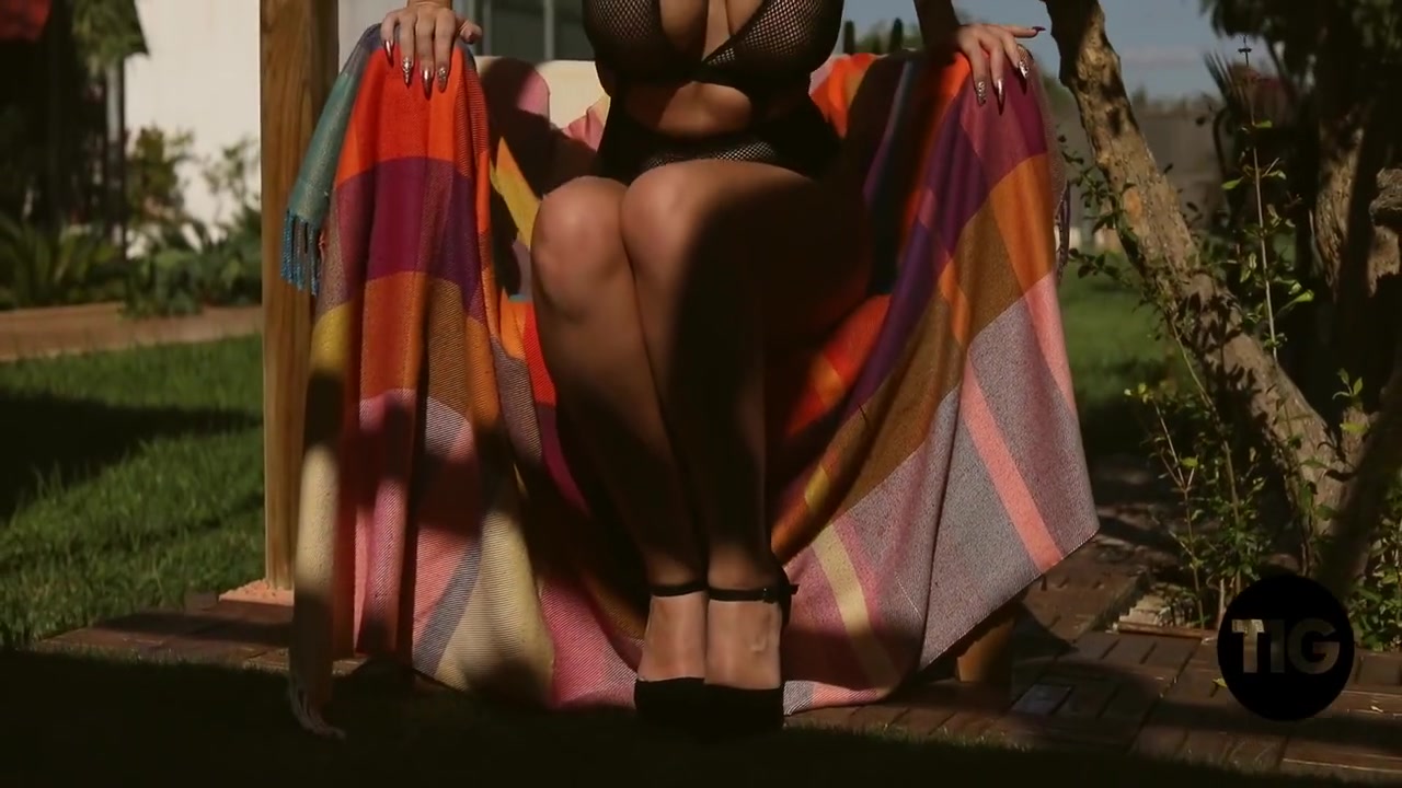 Lycia Teasing In Black See Through Lingerie