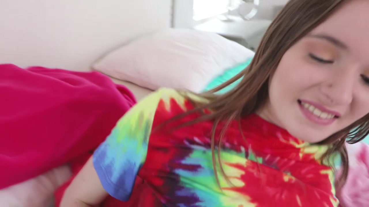 Cute Brunette Stepsis Jerks Off Her Big Dick Stepbro