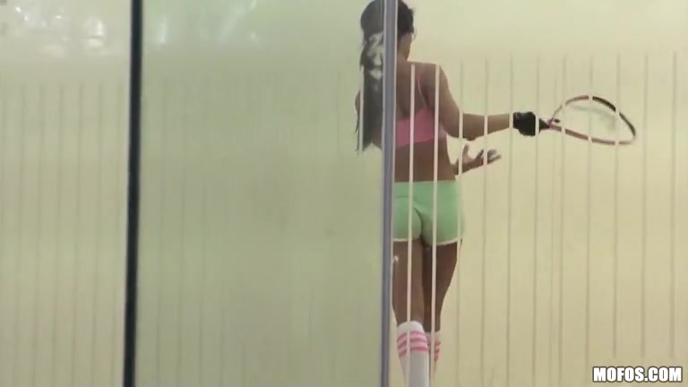 POV video of a sporty brunette shaking her ass on my dick