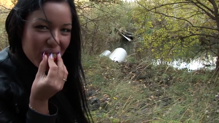 Naughty girl in sexy panty fucked in public
