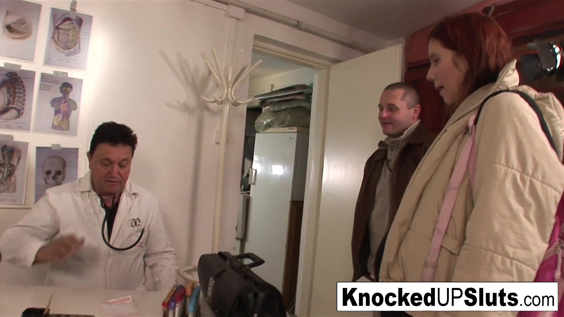 Knocked Up Redhead Sucks And Fucks In The Doctor's Office - KnockedUpSluts
