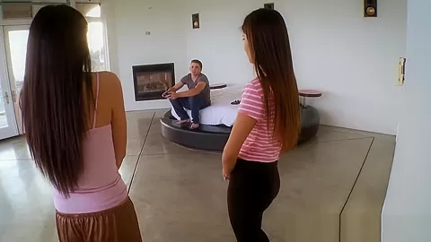 Stepbrother fucks gaming stepsister and her tight friends