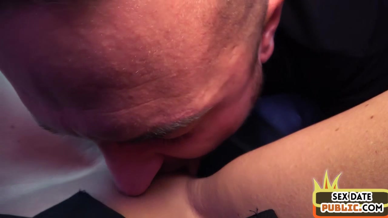 Public slut drilled in POV in car by big white dick