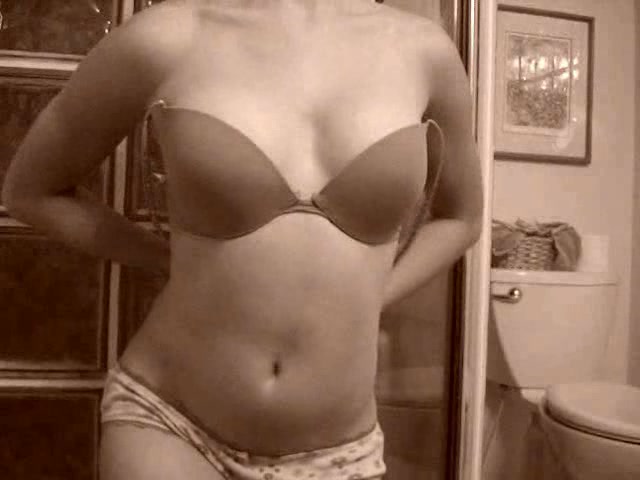 Blonde girl gets naked for the first time on the camera