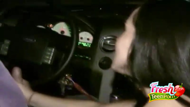 Brunette Babe Sucking the Driver's Dick - ProjectTeenSex