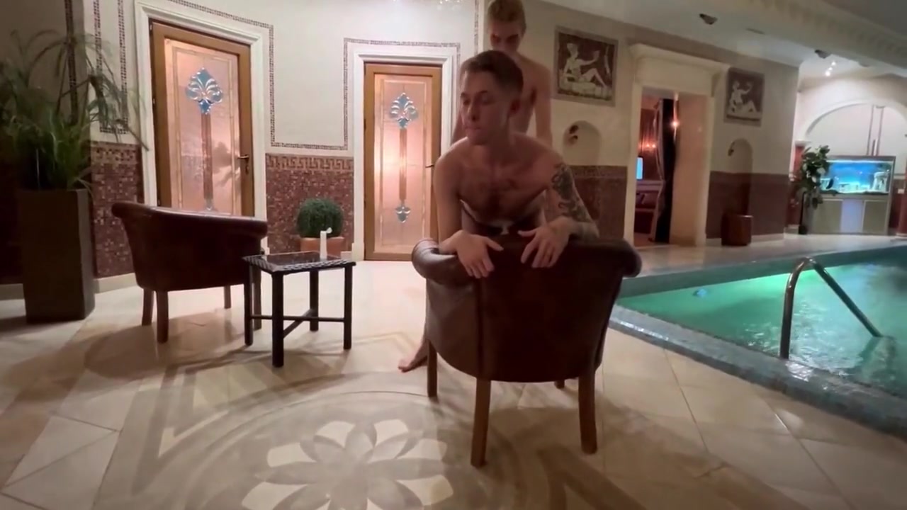 Two Guys With Big Dicks Fucked Each Other In A Sauna And Came On Each Other With Gay Porn