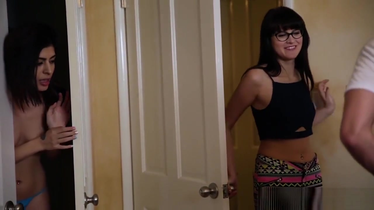 Stepsister teen 18+ and his girlfriend ride a guys big cock