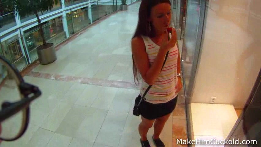 Wonderful redhead gal agrees to engulf my rod in restroom
