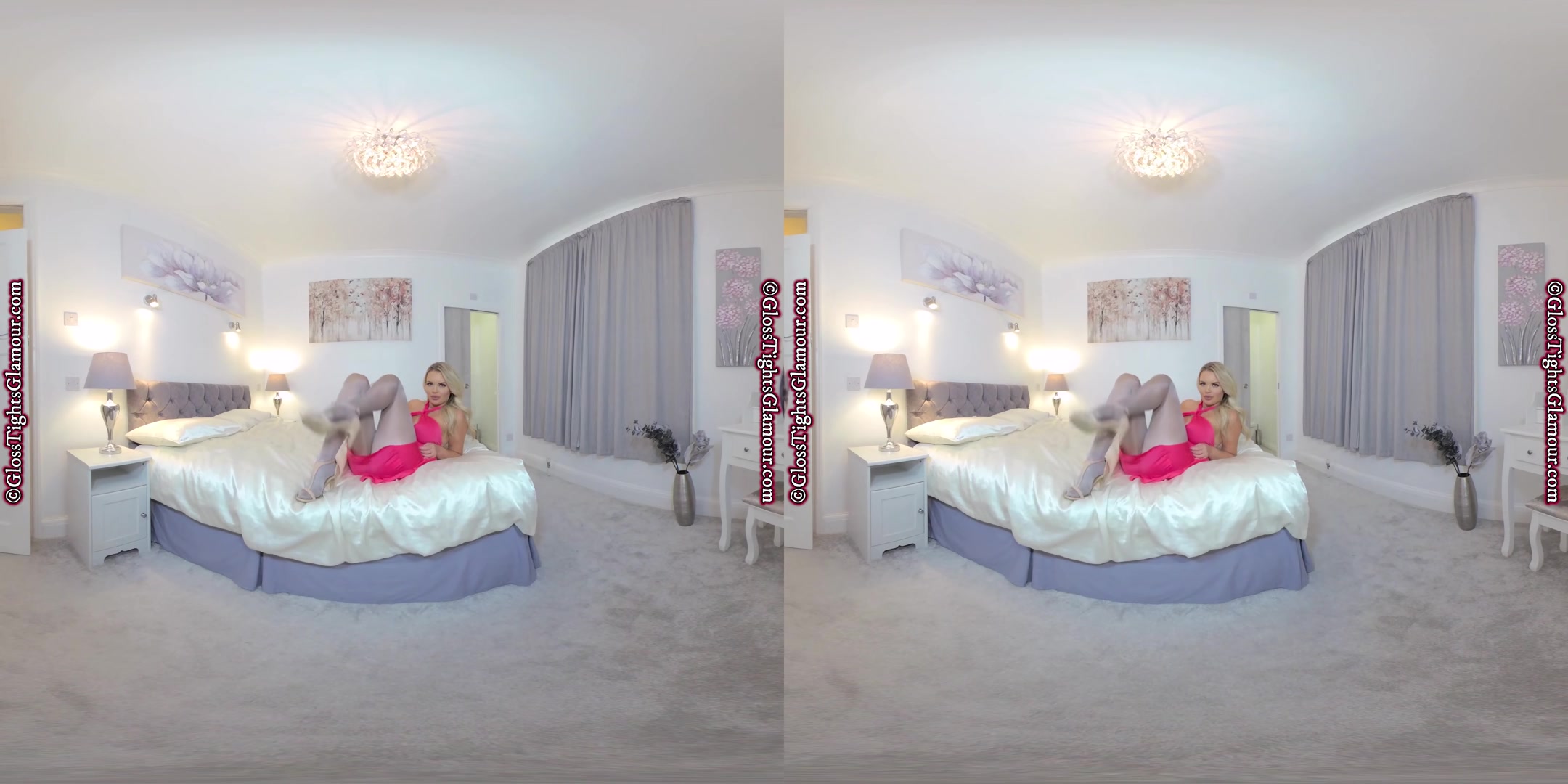 Sensuous Silver Tights - GlossTightsGlamourVR