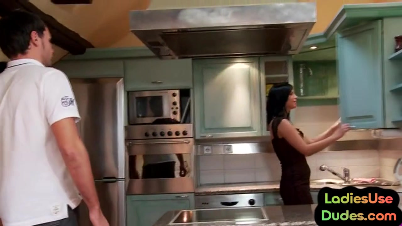 Pegging CFNM classy gals fuck guy with dildo in 3some