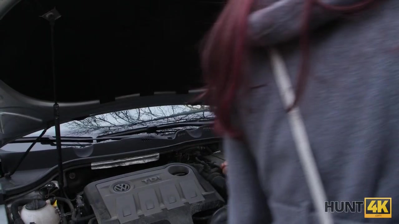 HUNT4K. Pretty chick with red hair gets owned in front of her BF