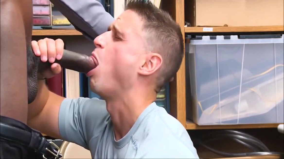 Blonde Jock Agrees To Fuck Black Gay Security Guard For Freedom