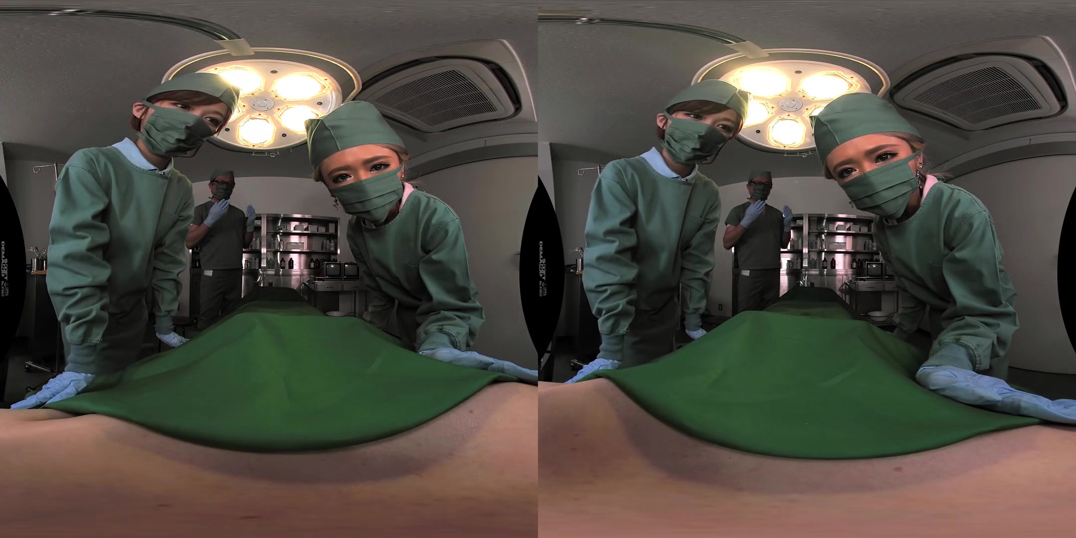 Super Cute Gal Nurses Interrup Your Surgery; MFF Threesome with Japanese Teens
