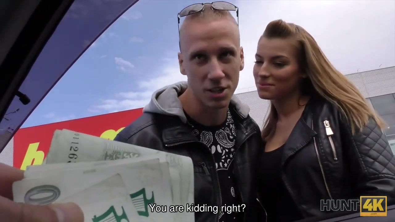 HUNT4K. Rich man paid a lot of money to get inside chick's bald twat