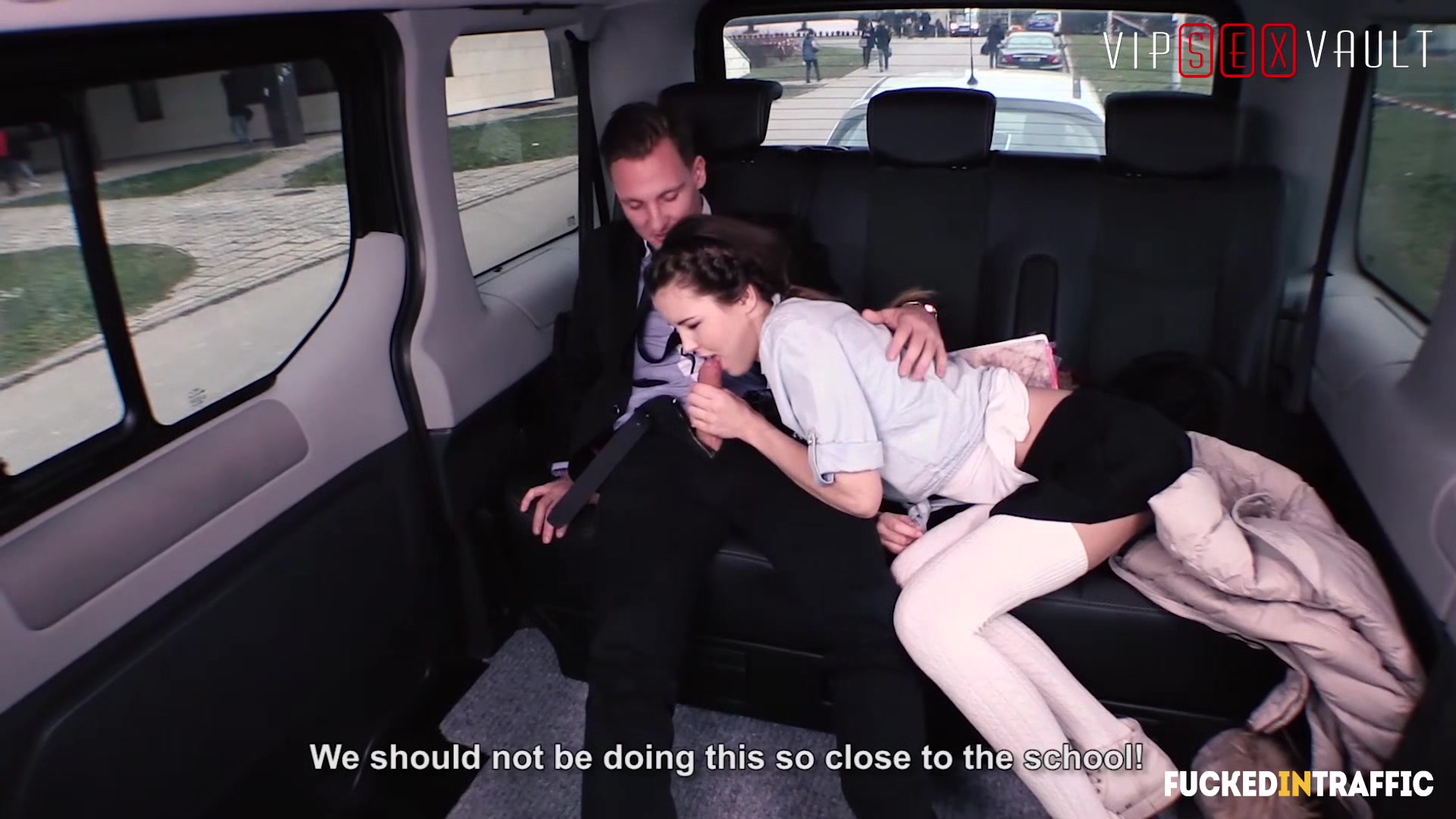 VIPSEXVAULT - Tinny teen 18+ student 18+ Cindy Sine Seduce Family Butler In a Car