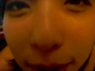 Japanese girlfriend giving me a handjob and swallowing cum