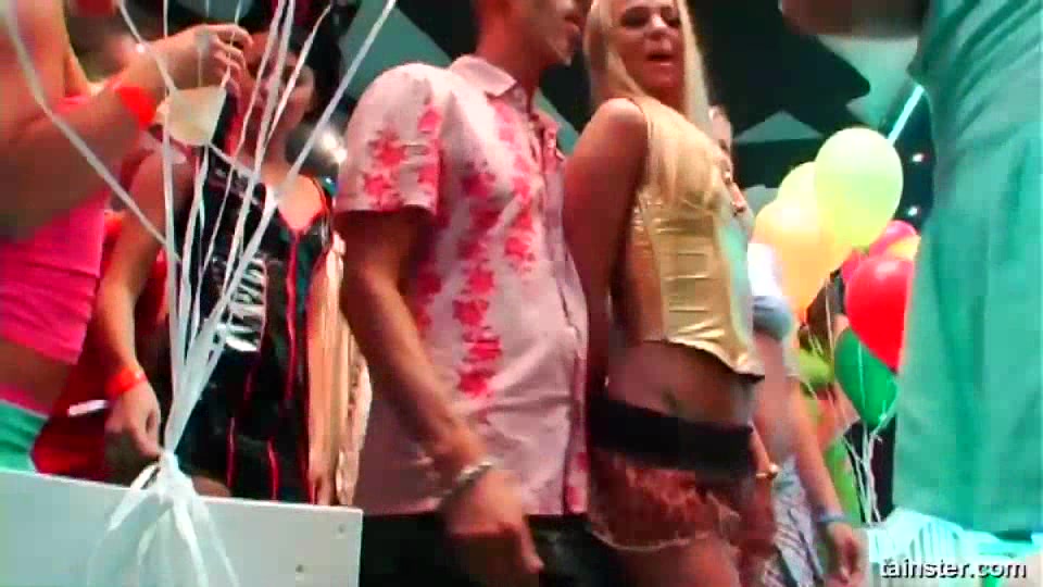 Naughty club sex dolls fucking in public