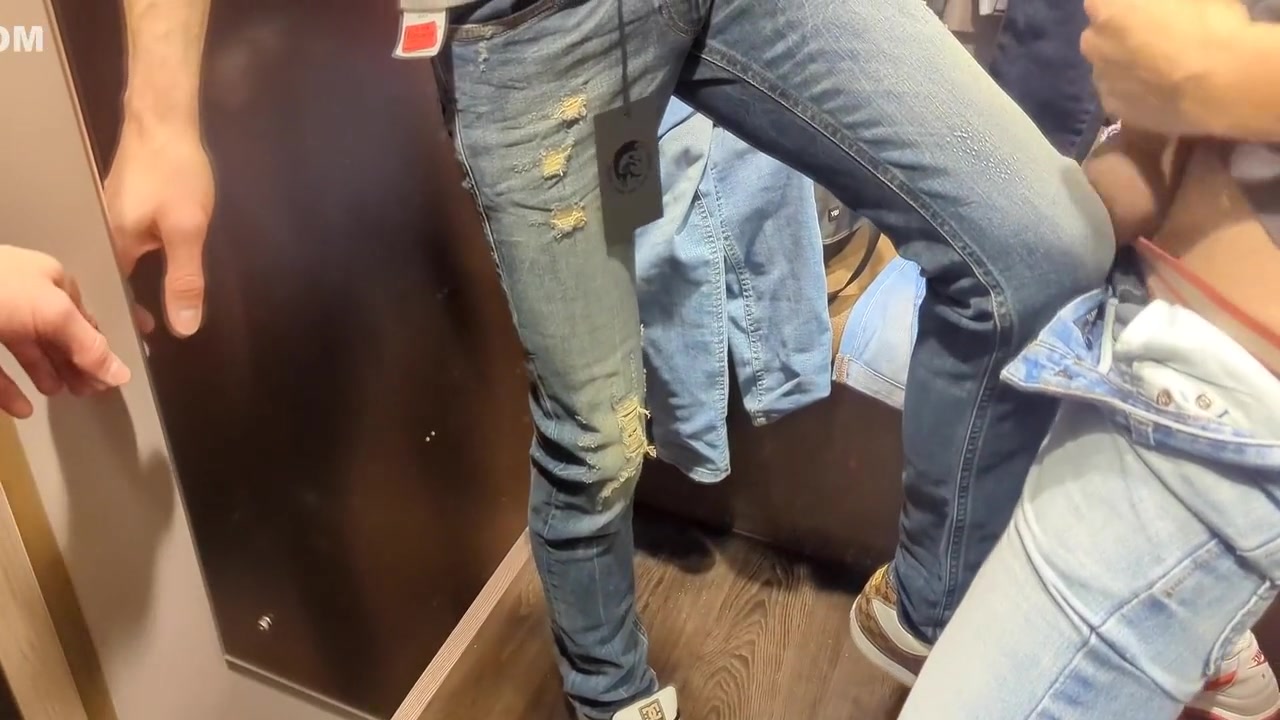 Jerk Off And Blowjob Action In A Public Changing Room