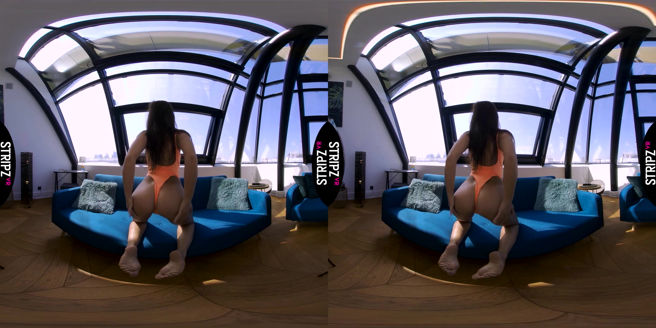 One Piece Vixen - Hot Brunette Solo Striptease in a Swimsuit