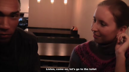 Hotty sucks for cash in a restaurant
