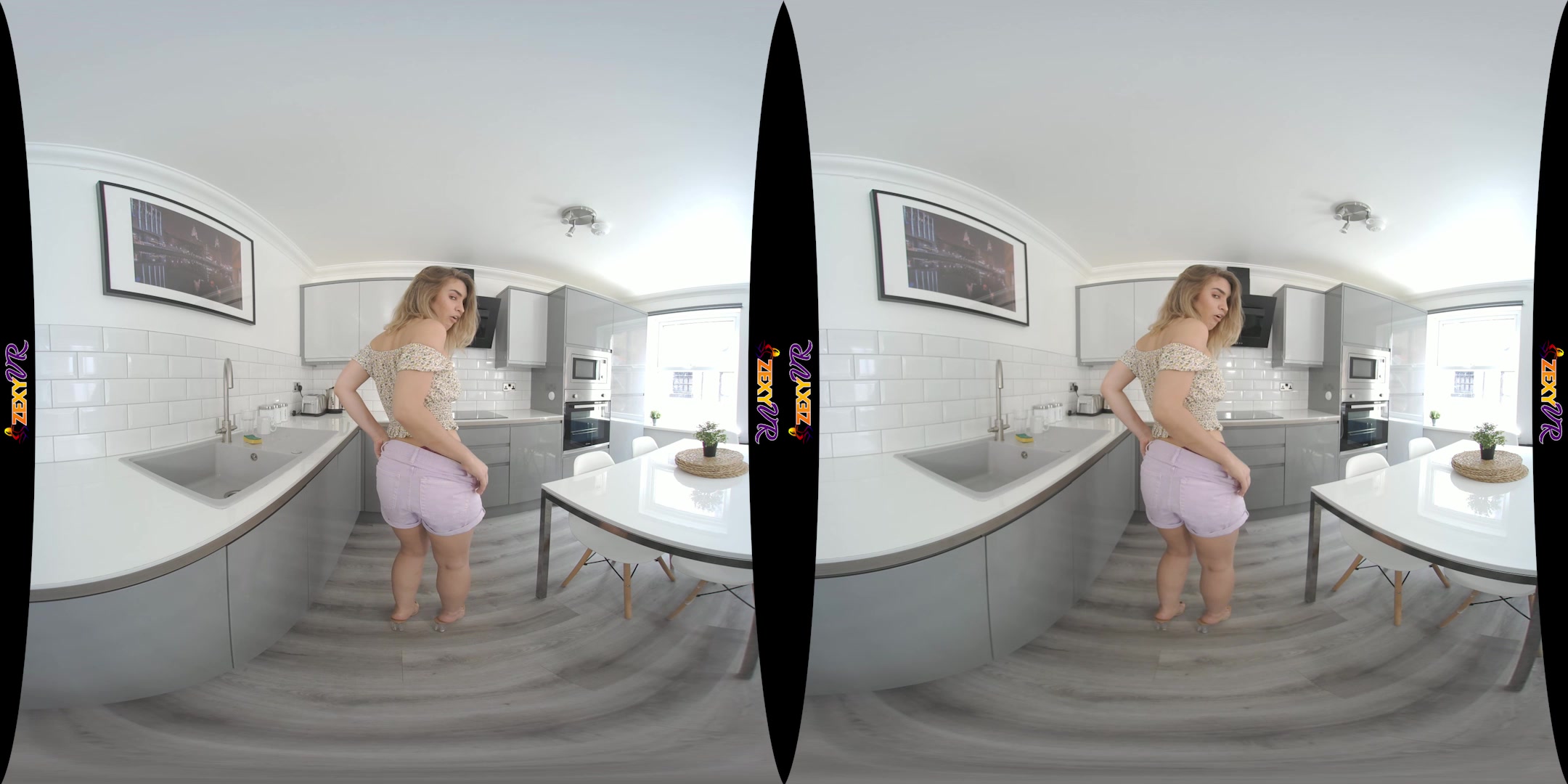 Kitchen Strip featuring Katie Louise - ZexyVR