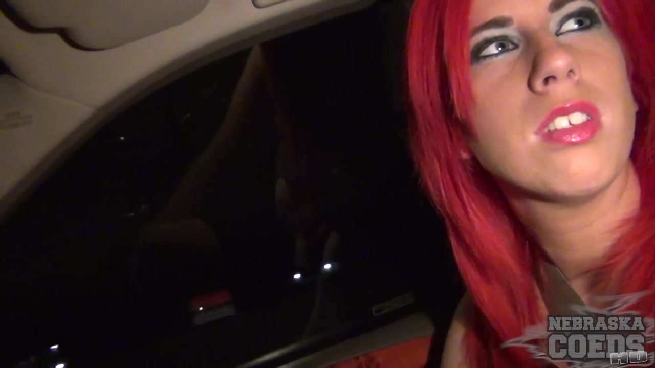 Hot Redhead Angel Getting Totally Naked In My Car Before The Bars - NebraskaCoeds