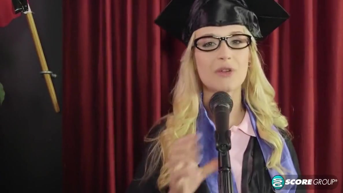 teen 18+ Is Naked Under Her Cap And Gown With Aubrey Gold