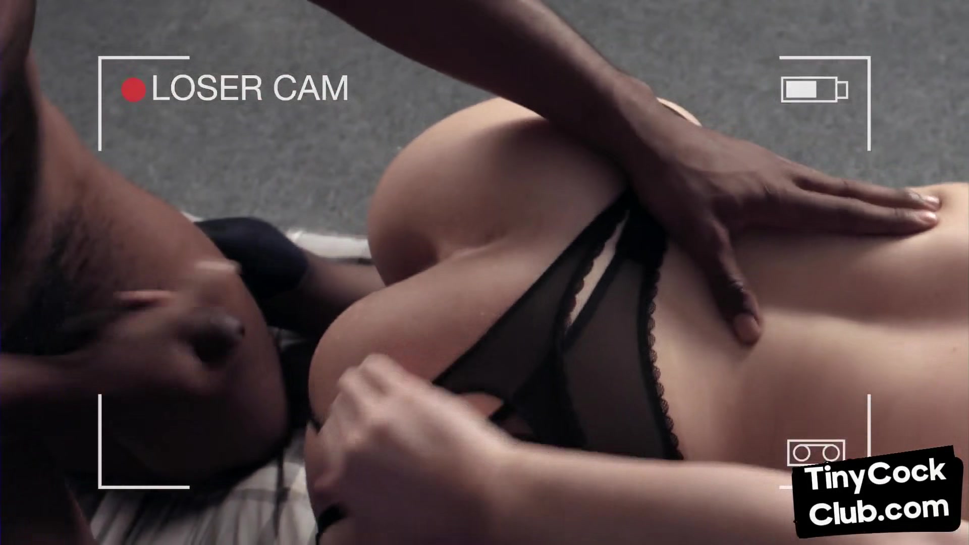 Small cock guy films IR lingerie babe fucked by BBC