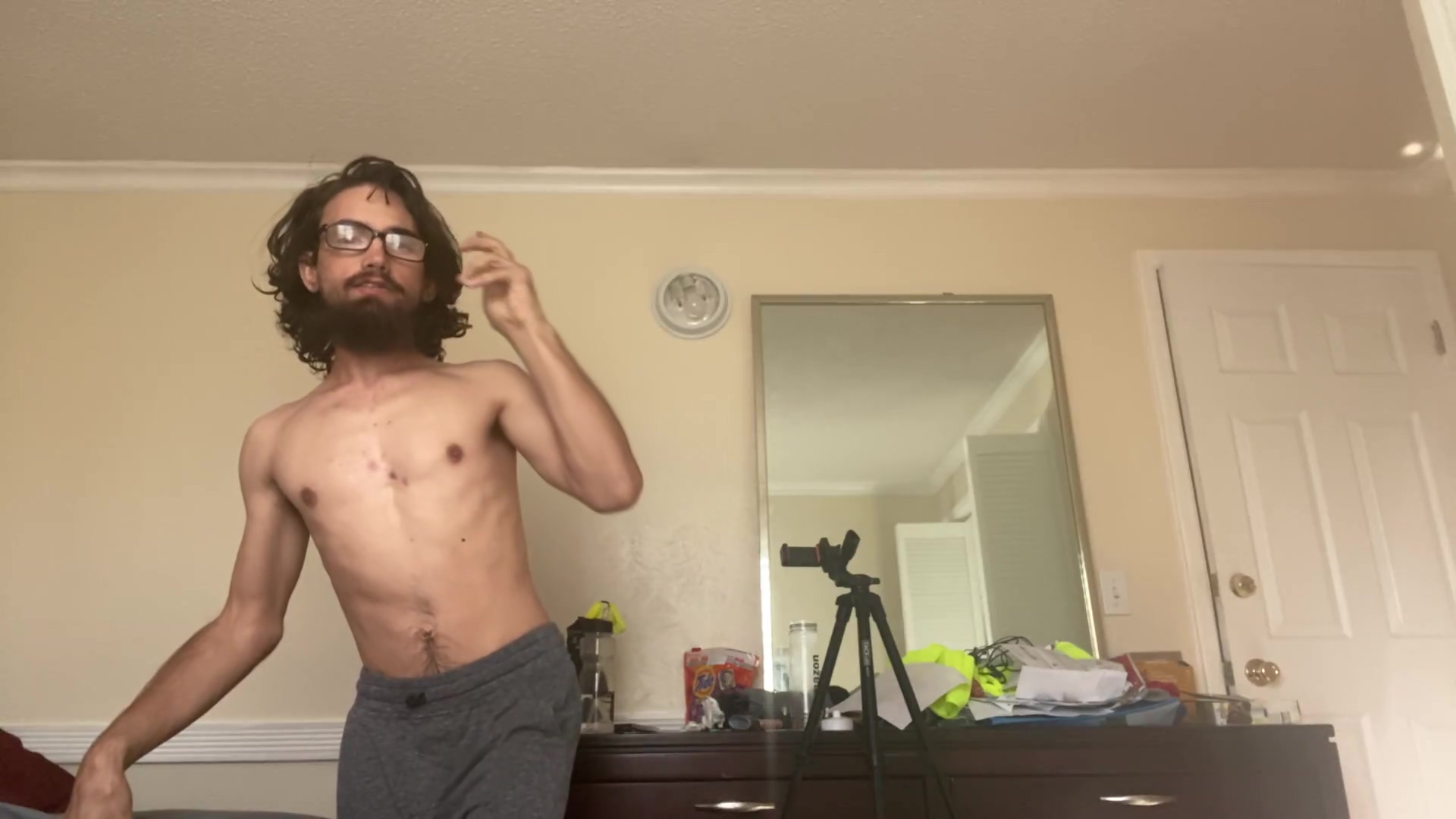 Stripping And Getting An Erection
