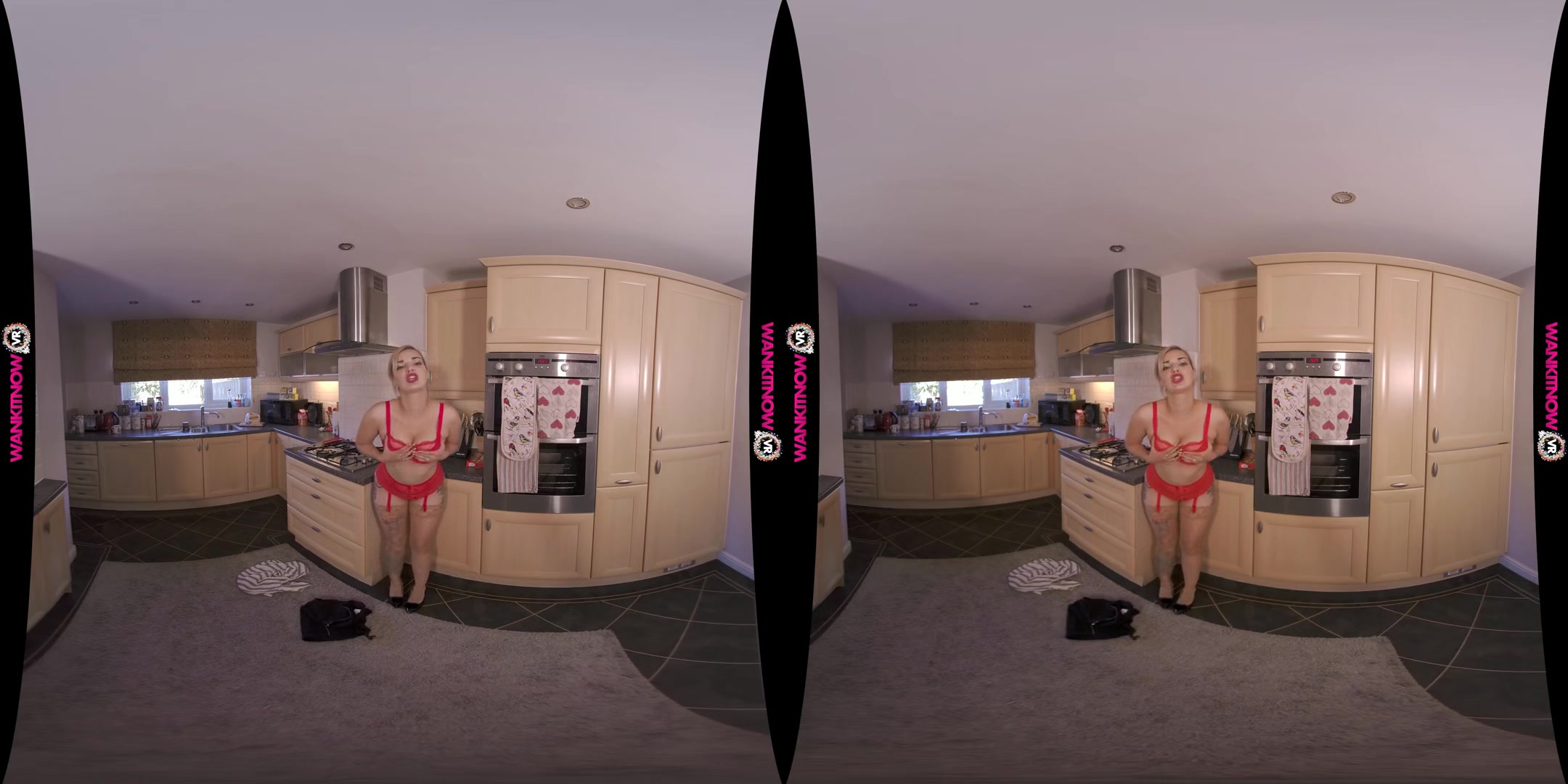 Cum In The Kitchen - Busty Blonde Housewife Striptease
