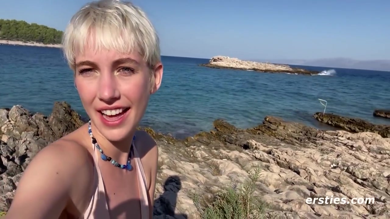 Adorable Annika Fingers Herself On A Beach In Croatia