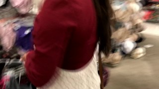 Girl Gets and Gives Oral in Public Store Dressing Room